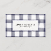 Modern Blue Waterverf Buffalo Plaid QR CODE Visitekaartje (Voorkant)