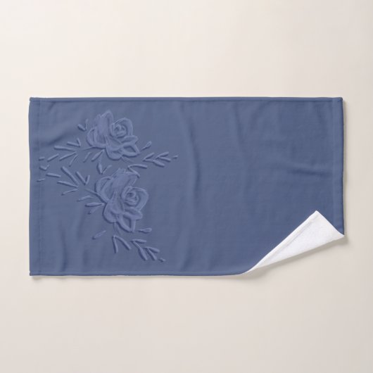 Modern Blue Waterverf Floral Bad Handdoek (Handdoek)