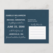 Modern Blue Waterverf Floral Sla de datum Foto Aankondigingskaart (Achterkant)