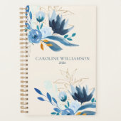 Modern Blue Waterverf Floral - Speciaal 2022 Planner (Voorkant)