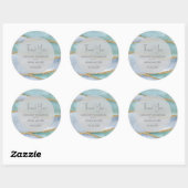 Modern Blue Waterverf Gold Glitter Wedding Favor Ronde Sticker (Vel)