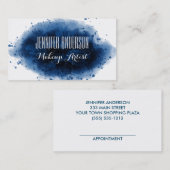 Modern Blue Waterverf Makeup Artist Appointment Afsprakenkaartje (Voorkant / Achterkant)