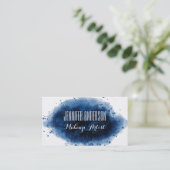 Modern Blue Waterverf Makeup Artist Appointment Afsprakenkaartje (Staand voorkant)