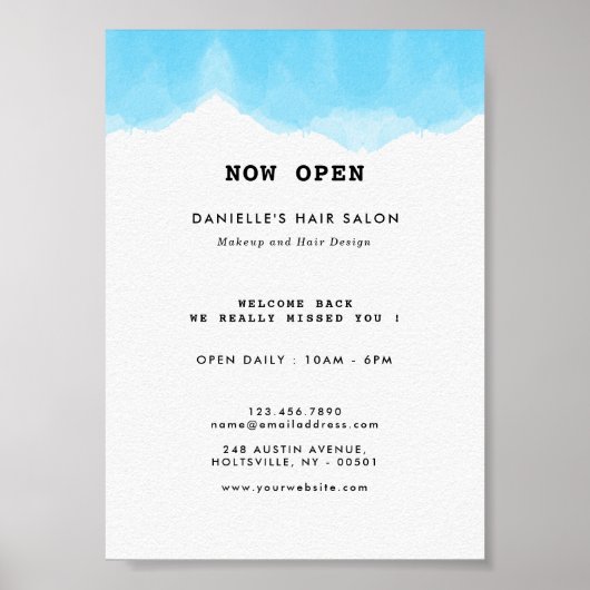 Modern Blue Waterverf Mode Business Poster (Voorkant)