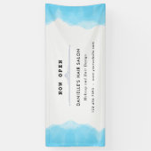 Modern Blue Waterverf Mode Business Spandoek (Verticaal)