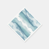 Modern Blue Waterverf Ocean Wedding Servet (Hoek)