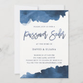 Modern Blue Waterverf | Poortuitnodiging voor Pass Kaart (Voorkant)