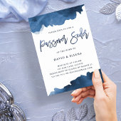 Modern Blue Waterverf | Poortuitnodiging voor Pass Kaart