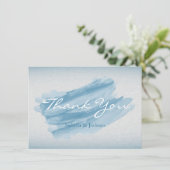 Modern Blue Waterverf Splash Bedankkaart (Staand voorkant)