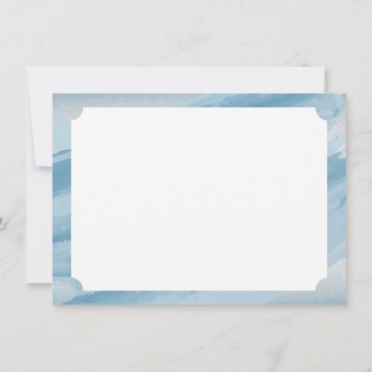 Modern Blue Waterverf Splash Bedankkaart (Achterkant)