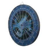Modern Blue Waterverf tekst Trendy offerte Dartbord (Voorkant Rechts)