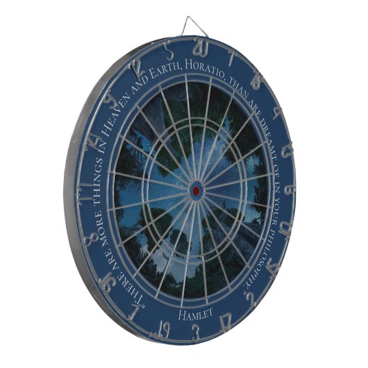 Modern Blue Waterverf tekst Trendy offerte Dartbord (Voorkant Links)