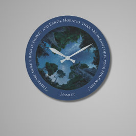 Modern Blue Waterverf tekst Trendy offerte Grote Klok