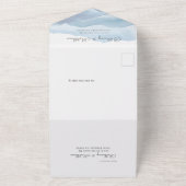 Modern Blue Waterverf Wedding All In One Uitnodiging (Buitenkant)