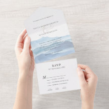 Modern Blue Waterverf Wedding