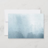 Modern Blue Waterverf Wedding RSVP Kaartje (Achterkant)