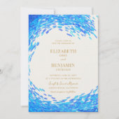 Modern Blue Wave Gold Surfer, allemaal in één huwe Kaart (Voorkant)