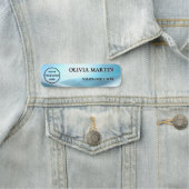 Modern Blue Wave Magnetic Name Badge Custom (In situ)