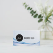 Modern Blue Waves Visitekaartje (Staand voorkant)