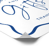 Modern Blue Wavy Afstuderen Kaarten en geschenken Poster (Hoek)