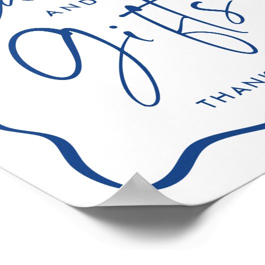 Modern Blue Wavy Afstuderen Kaarten en geschenken Poster (Hoek)