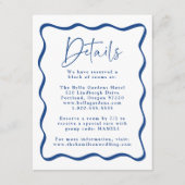 Modern Blue Wavy Lijst bruiloft details Informatiekaartje (Voorkant)
