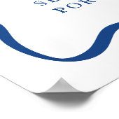 Modern Blue Wavy Lijst bruiloft welkom Poster (Hoek)