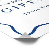 Modern Blue Wavy Lijst Kaarten en geschenken Poster (Hoek)