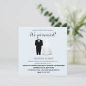 Modern Blue We zijn getrouwd! Bruiloft Aankondiging (Staand voorkant)