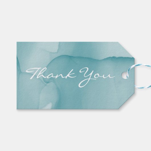 Modern Blue Wedding Bedankt Cadeaulabel (Voorkant (Horizontaal))