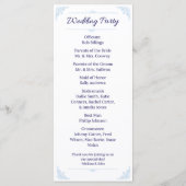 Modern Blue Wedding Program French Country Programmakaart (Achterkant)