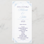 Modern Blue Wedding Program French Country Programmakaart (Voorkant / Achterkant)