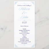 Modern Blue Wedding Program French Country Programmakaart (Voorkant)