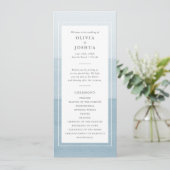 Modern Blue Wedding Programmakaart (Staand voorkant)