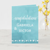 Modern Blue Wedding Verloving gefeliciteerd Kaart (Gele Bloem)