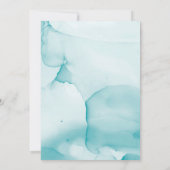 Modern Blue Wedding Waterverf Save the Date (Achterkant)