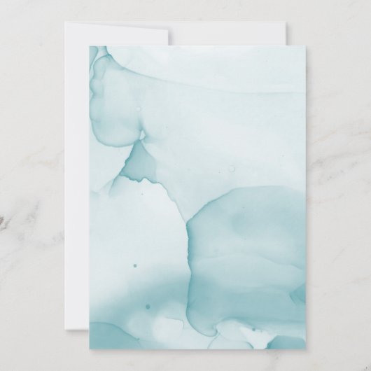 Modern Blue Wedding Waterverf Save the Date (Achterkant)