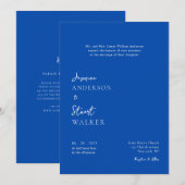 Modern Blue Wedding Website QR Code Invitation Kaart (Voorkant / Achterkant)