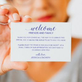 Modern Blue Wedding Welcome Gift Bag Basket Plaatskaartje