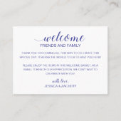 Modern Blue Wedding Welcome Gift Bag Basket Plaatskaartje (Voorkant)