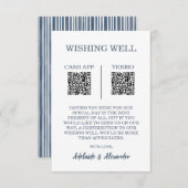 Modern Blue Wedding Wishing Well Informatiekaartje (Voorkant / Achterkant)