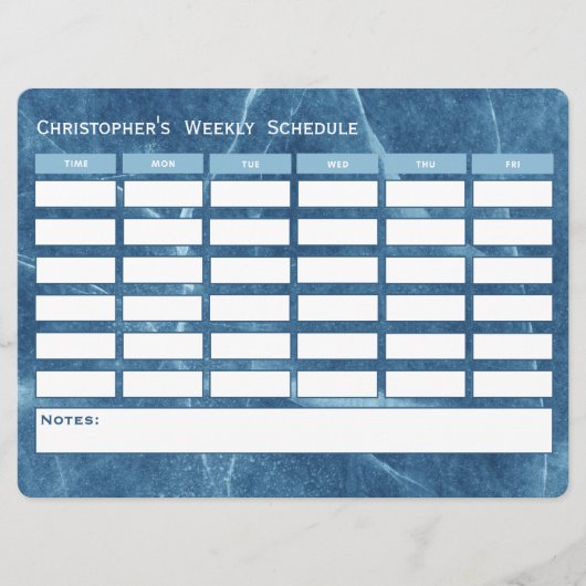 Modern Blue Weekly Planning School Tijdschema (Voorkant)
