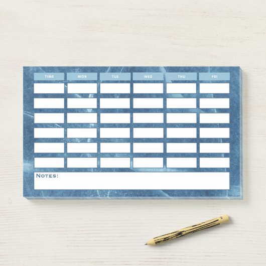 Modern Blue Weekly Planning School Tijdschema Post-it® Notes (Op bureau)