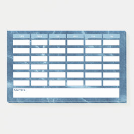 Modern Blue Weekly Planning School Tijdschema Post-it® Notes