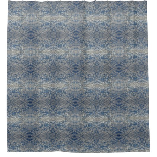 Modern Blue White Abstract Pattern Artistic Douchegordijn (Voorkant)