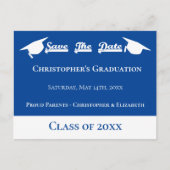 Modern Blue White bewaart de vervolgkeuzelijst Dat Aankondigingskaart (Voorkant)