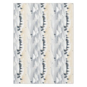 Modern Blue White Christmas Trees Snowbanks Tafelkleed (Voorkant)