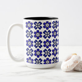 Modern Blue & White Flowers Mok