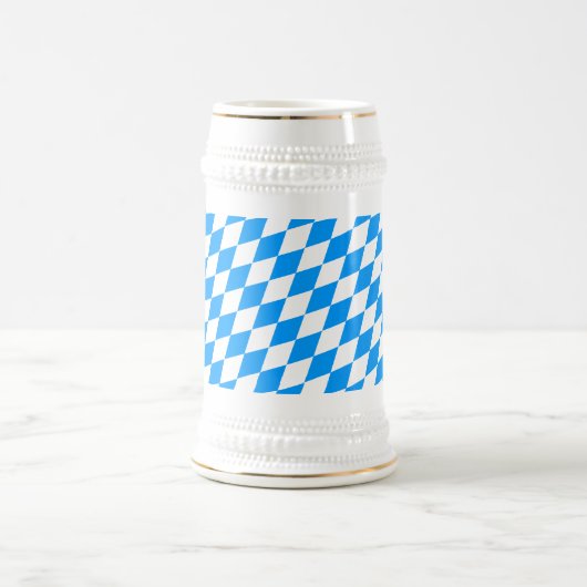 Modern Blue White Fresh Bavaria Pattern Bierpul (Center)