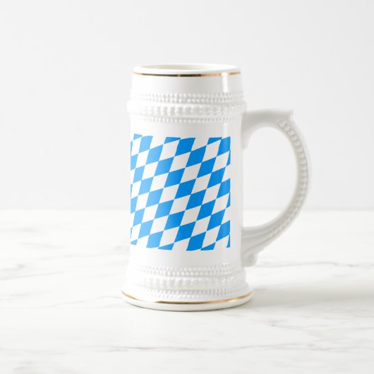Modern Blue White Fresh Bavaria Pattern Bierpul (Rechts)